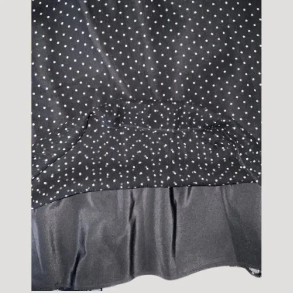 J. Crew Vintage Y2K Silk Chiffon Black Dot Empire Waist Dress Size 6 Babydoll